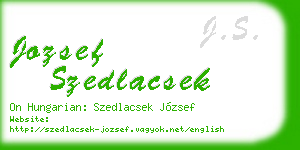 jozsef szedlacsek business card